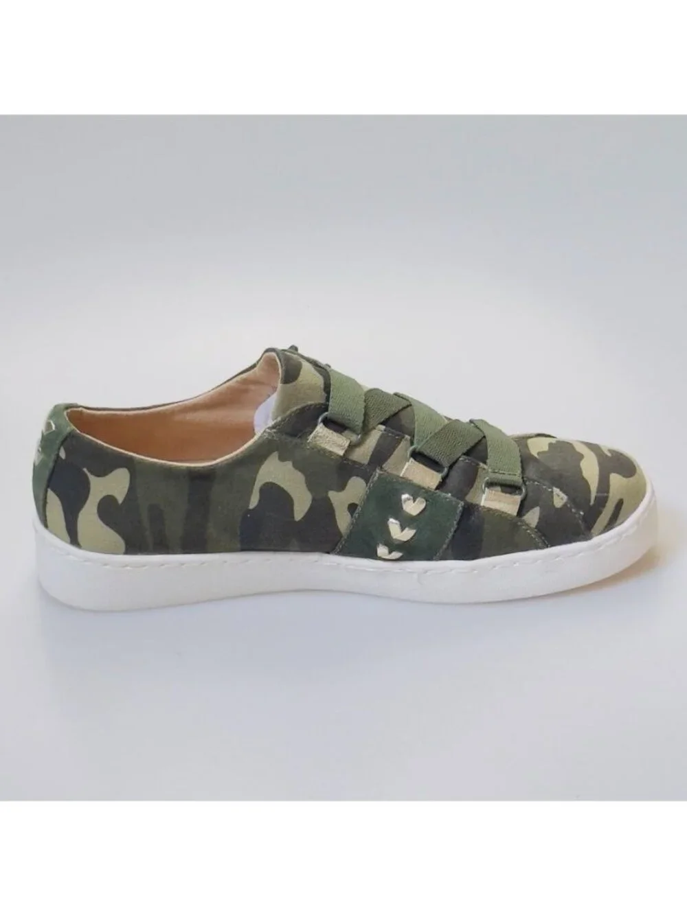 JACK ROGERS Womens Canvas Sneaker Athletic Shoes Slip-On Green Camouflage Size 8